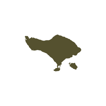 Green silhouette map of Bali