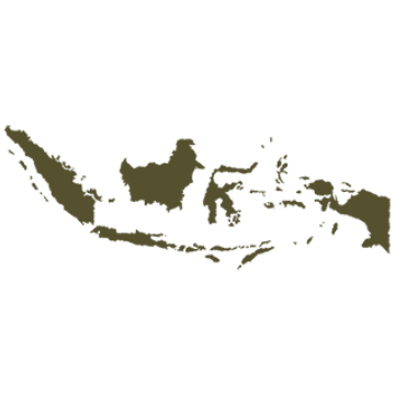 Green silhouette map of Indonesia